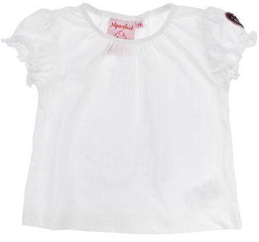 BONDI Baby Mädchen Halbarm Unterziehshirt Puffärmel 86756 | Weiß