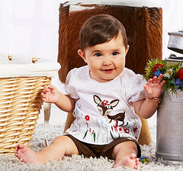 BONDI Baby Mädchen Langarmshirt "Waldtiere" 86662 | Candy Rosa