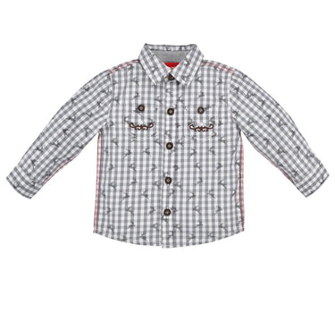 BONDI Jungen Trachtenhemd "Lausbub" 91576 | Grau