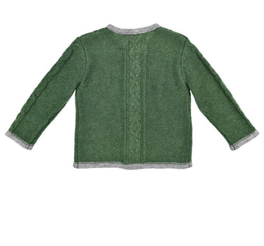 BONDI Jungen Trachten Strickjacke mit Zopfmuster 91639 | Grün