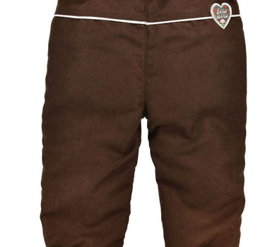 BONDI Baby Mädchen Kunstlederhose "Alpen Queen" 86683| Braun