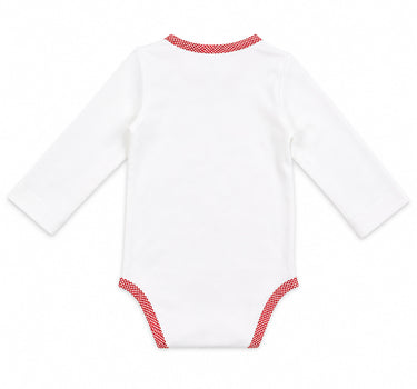 BONDI Baby Langarm Body "Kuh" 93773 | Offwhite Weiß