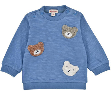 BONDI Baby Jungen Langarmshirt "Bear Club" 94030 | Blau