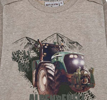 BONDI Jungen Langarmshirt "Traktor" 29990 | Brown-Melange