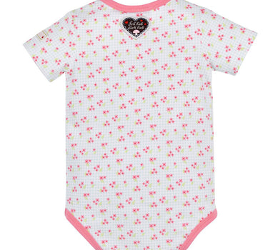 BONDI Baby Kurzarm Body "Herzilein" 86623 | Blumenalloverdruck
