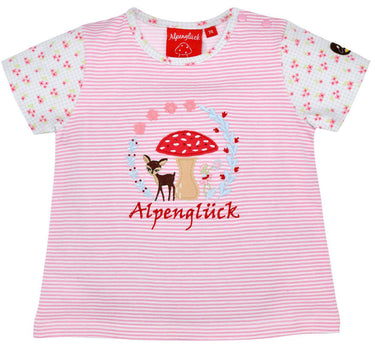 BONDI Mädchen T-Shirt "Alpenglück" mit Reh und Pilz 86615 | Rosa
