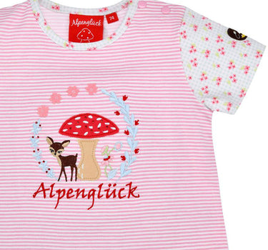 BONDI Mädchen T-Shirt "Alpenglück" mit Reh und Pilz 86615 | Rosa