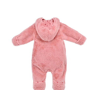 BONDI Baby Puscheloverall "Herzilein" aus Teddyfell 86685 | Soft Rose