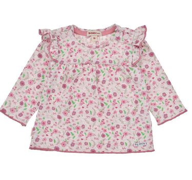 BONDI Mädchen Langarmshirt "Blumenallover" 94021 | Rosa