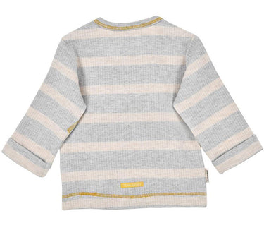 BONDI Baby Jungen Langarmshirt "Team Daddy" 94051 | Stripe Grey/Beige