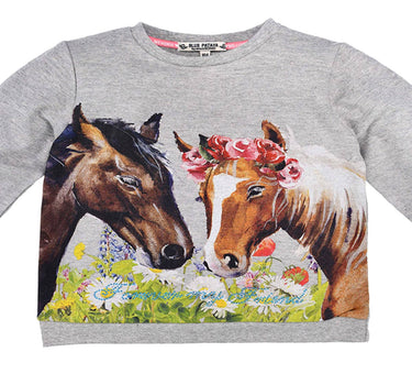 BONDI Mädchen Langarmshirt "Forever my friend" 36205 | Grey Melange