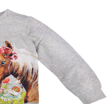 BONDI Mädchen Langarmshirt "Forever my friend" 36205 | Grey Melange