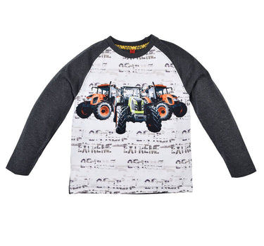 BONDI Jungen Langarmshirt "Big Wheels" 33164 | Anthrazit Melange