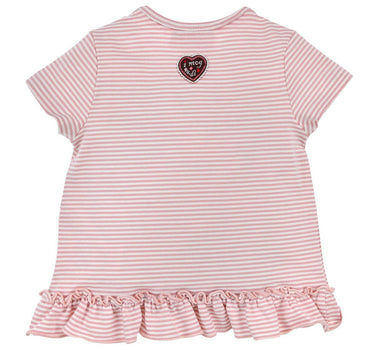 BONDI Baby Mädchen T-Shirt "Rehkitz" 86752 | Rosa Geringelt