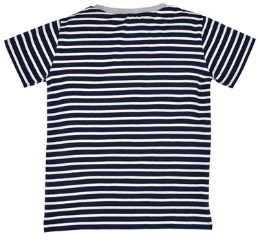 BONDI Jungen T-Shirt "Traktor" 33158 | Blau Weiß Gestreift