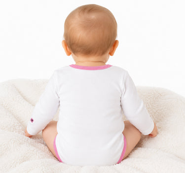 BONDI Baby Langarmbody "I love my Mummy" mit Giraffe | 93635 - Weiß/Rosa