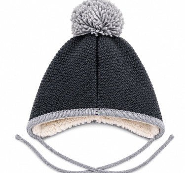 BONDI Baby Kleinkinder Strickmütze "Lausbub" 91584 | Anthra Melange