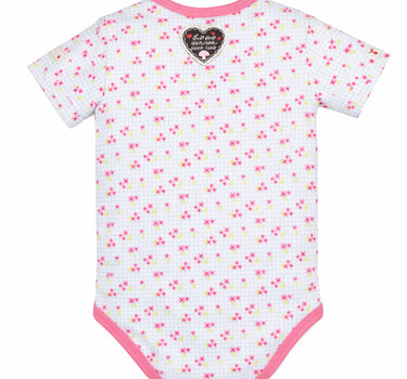 BONDI Baby Kurzarm Body "Herzilein" 86623 | Blumenalloverdruck