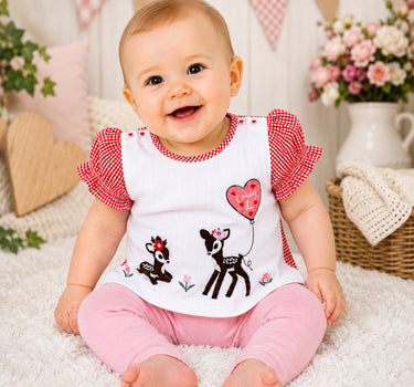 BONDI Baby Mädchen T-Shirt "Bambi" 86753 | Weiß Rot