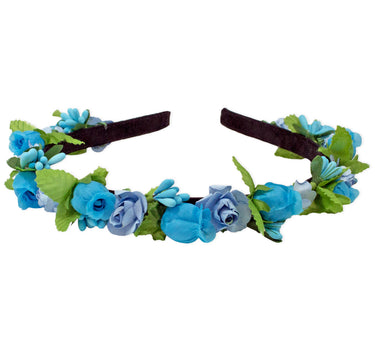 Blumen Haarreif "Liliana" mit Rosen | Türkis