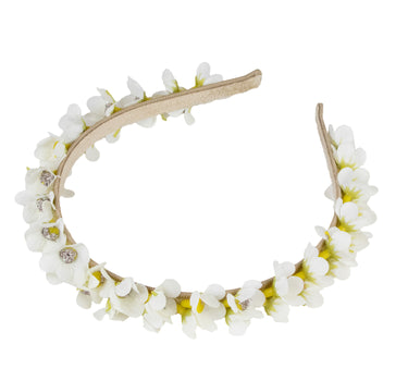 Blumen Haarreif "Elfe" - Schmaler Blütenkranz | Weiß