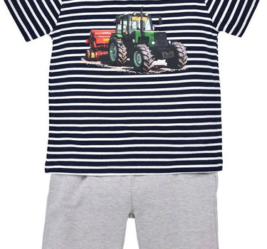 BONDI Jungen Shorty Pyjama"Traktor" 33157 | Stripe Navy / White