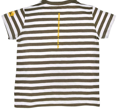 BONDI Jungen T-Shirt "Traktor" 33147 | Stripe Khaki White