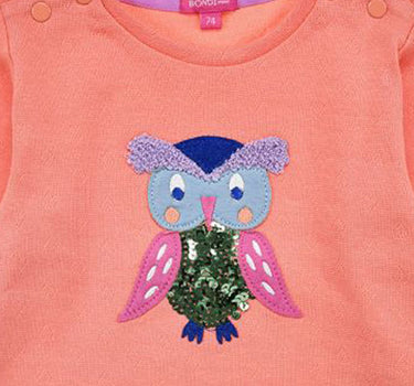 BONDI Baby Mädchen Langarmshirt "Eule" 86968 | Apricot