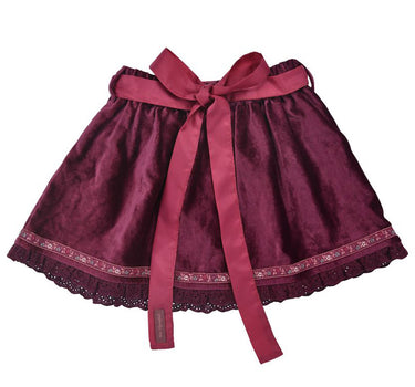 BONDI Mädchen Samtrock mit Schürze 26103 | Blueberry