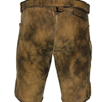 MADDOX Kurze Herren Lederhose "Brienz" mit Gürtel | Nappato Camel