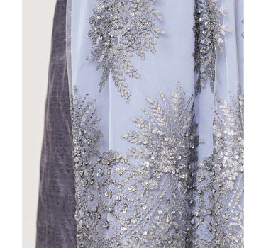 Krüger Collection Dirndl "Alexandra" mit Spitzenschürze | Grau 60cm