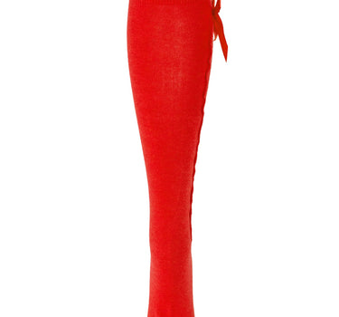 Trachten Kniestrümpfe mit Schleife für Damen | Rot