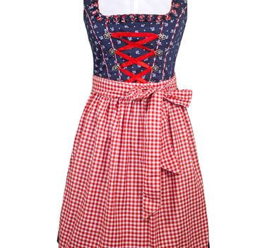 MADDOX Dirndl "Achensee" Traditionell | Navy Rot 55 cm