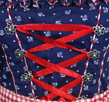 MADDOX Dirndl "Achensee" Traditionell | Navy Rot 55 cm