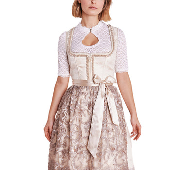 Krüger MADL Dirndl "Fia" mit Spitzenschürze 416966 | Natur 60cm