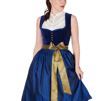 Krüger Collection Samt Dirndl "Carlotta" | Blau 70cm