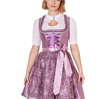 Krüger MADL Dirndl "Kalila" mit Spitzenschürze 419367 | Lila 50cm