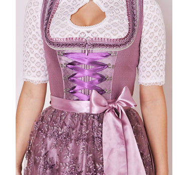 Krüger MADL Dirndl "Kalila" mit Spitzenschürze 419367 | Lila 50cm