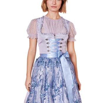 Krüger MADL Dirndl "Karlotta" mit Spitzenschürze 419067 | Hellblau 50cm