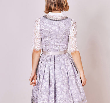Krüger MADL Dirndl "Lenore" mit Spitzenschürze 414866 | Grau 60cm