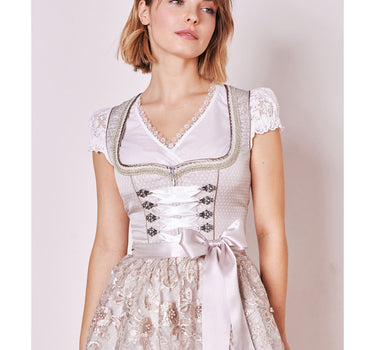 Krüger MADL Dirndl "Vivien" mit Spitzenschürze 414867 | Beige 50cm