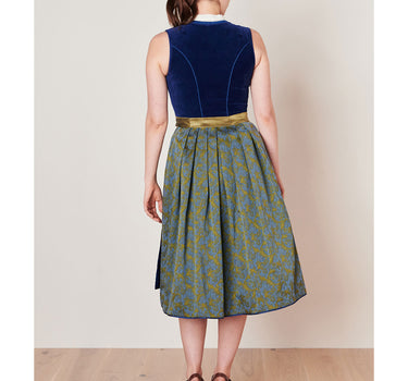 Krüger Collection Samt Dirndl "Carlotta" | Blau 70cm