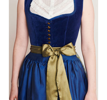 Krüger Collection Samt Dirndl "Carlotta" | Blau 70cm