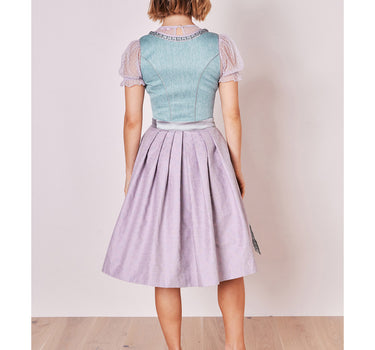 Krüger MADL Dirndl "Mera" mit Spitzenschürze 416667 | Türkis Flieder 60cm
