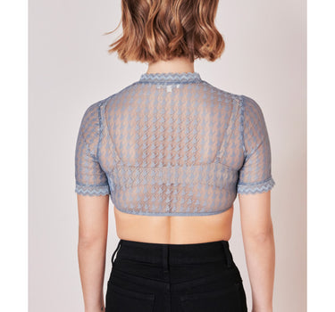 Krüger Collection Dirndlbluse "Bernarda" Kurzarm 216367 | Hellblau