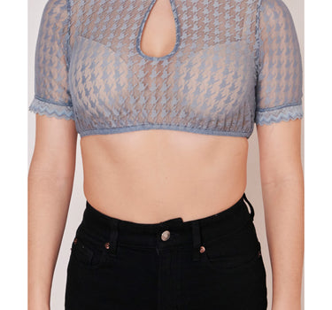 Krüger Collection Dirndlbluse "Bernarda" Kurzarm 216367 | Hellblau