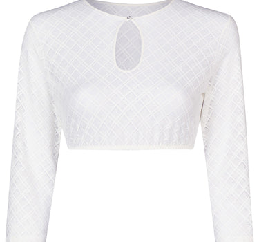 Nina von C. Spitzen Dirndlbluse "Naomi" Lochausschnitt 48471328 | Weiß