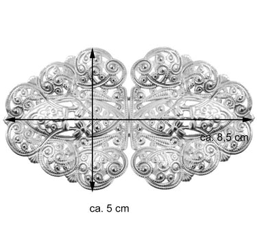 Dirndlschürzenschließe "Rina" mit Ornamentmuster 51487 - Stegbreite 4 cm | Altgold