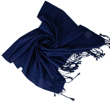 Halstuch aus Viscose - Stola Schal 185 x 70 cm | Dunkelblau