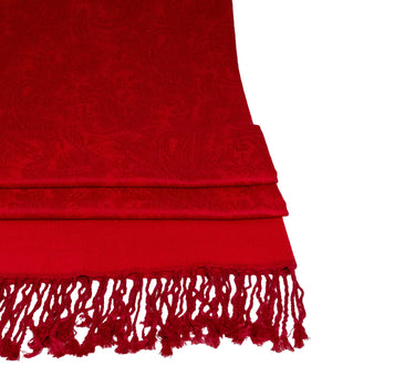 Halstuch aus Viscose - Stola Schal 185 x 70 cm | Dunkelrot